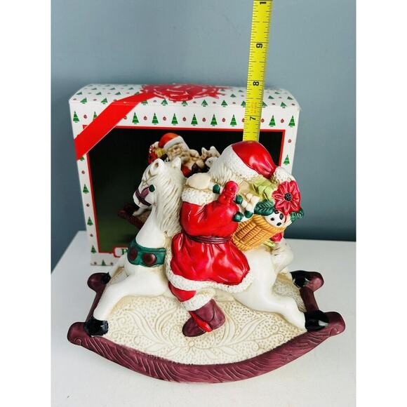 Vintage Target Music Box Santa on Rocking Horse Ceramic Musical In Original Box - Picture 5 of 10